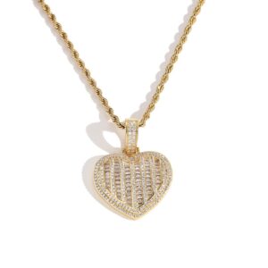 Hip hop pendant copper inlaid with zircon hearts