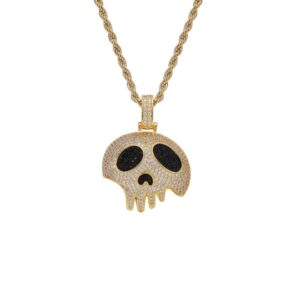 Hip hop pendant copper inlaid with zircon skull shape