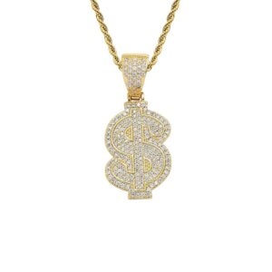 Hip Hop pendant copper inlaid with zircon dollar symbol shape