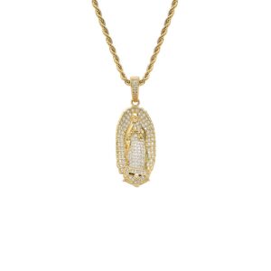 Hip Hop pendant copper inlaid with zircon in the shape of the Virgin Mary