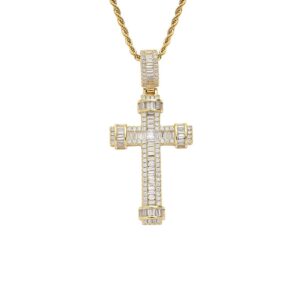 Hip hop pendant copper inlaid zircon cross shape