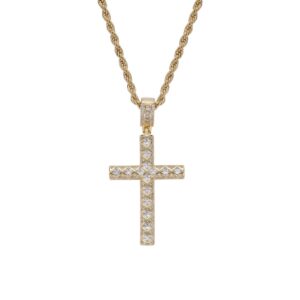 Hip hop pendant copper inlaid zirconium cross