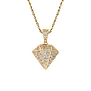 Hip hop pendant copper set with zirconia three-dimensional diamonds