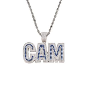 Hip hop pendant copper inlaid with zircon CAM characters