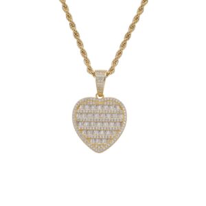 Hip hop pendant copper inlaid with zircon hearts