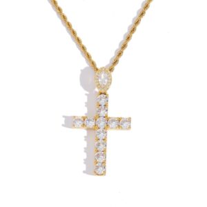 Hip hop pendant copper inlaid zircon cross