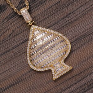 Hip hop pendant copper inlaid with zircon three-dimensional peach heart shape