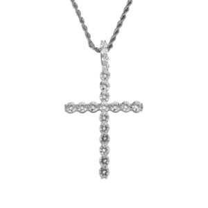 Hip hop pendant copper inlaid zircon cross shape