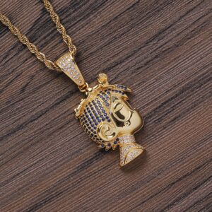 Hip hop pendant copper inlaid with zircon Edogawa shape