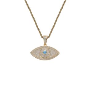 Hip hop pendant copper inlaid with zircon devil's eye shape