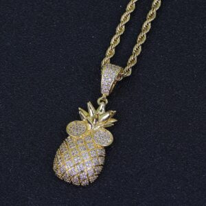 Hip hop pendant copper inlaid with zirconium pineapple sunglasses shape