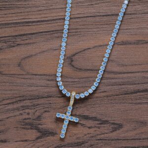Hip hop pendant copper inlaid zircon anka cross