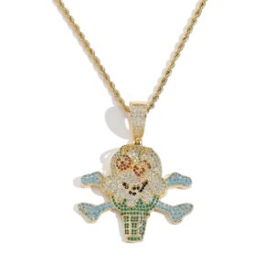 Hip Hop pendant copper inlaid zircon anchor pirate ice cream shape