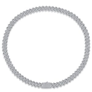 925 Silver VVS Moissamite Diamond Necklace Full Diamond Men'S Hip Hop Cuban Necklace Jewelry