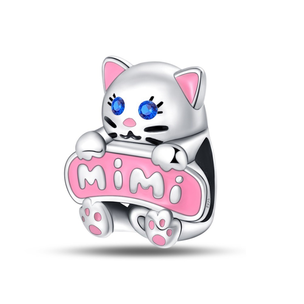 S925 sterling silver beaded kitten bracelet accessory - Image 5