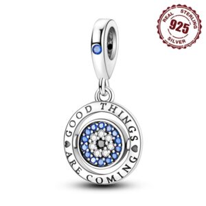 S925 Sterling Silver Beaded DIY Good Luck Spin Eye Bracelet Accessories