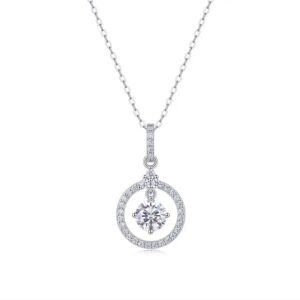 Elegant 1 Carat D Color (VVS1) Moissanite Necklace with 925 Sterling Silver