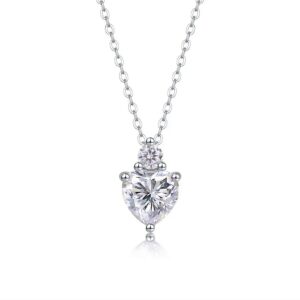 8*8mm Moissanite Heart Necklace