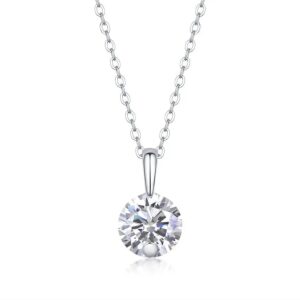2-Carat Moissanite Pendant Necklace in 925 Sterling Silver