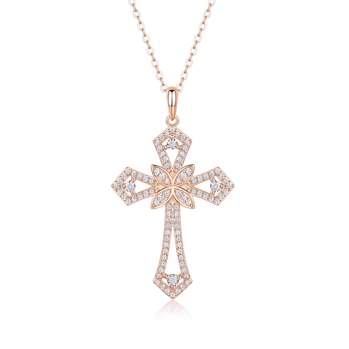 925 Sterling Silver Cross Necklace Pendant Moissanite Pendant For Women Jewelry 925 silver moissanite - Image 5
