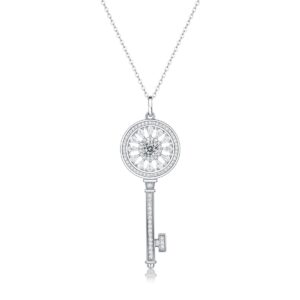 S925 Sterling Silver Fashion Necklace Women's Moissanite One Carat Star Diamond Necklace