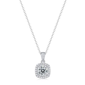 925 Sterling Silver Moissanite Pendant Necklace