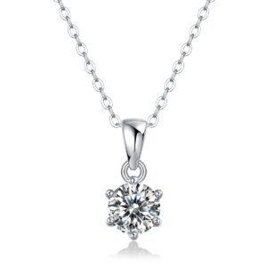 Moissanite 925 Sterling Silver Necklace Link Chain Women's