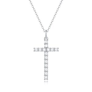 GRA Certificate 925 纯银 VVS Mossinate 钻石吊坠项链