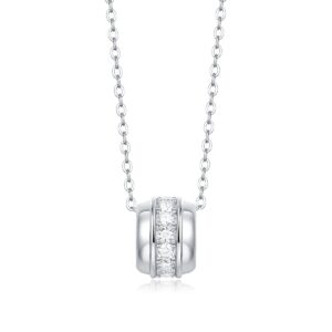 S925 Sterling Silver Moissanite Necklace For Women