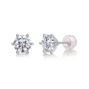 1CT D Color Moissanite S925 Sterling Silver Earrings