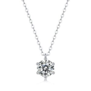 Moissanite Pendant Necklace 925 Sterling Silver Moissanite Necklaces Women Jewelry