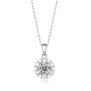 Moissanite Pendant Necklace 925 Sterling Silver Moissanite Necklaces Women Jewelry