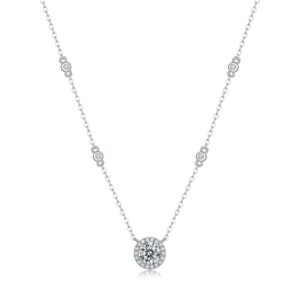 S925 Sterling Silver Moissanite Pendant Necklace Pendant Moissanite Diamond Necklaces For Women