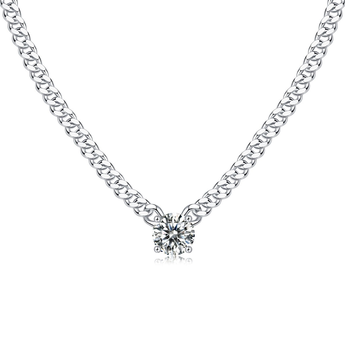 Vvs D Diamond Moissanite S925 Sterling Silver Pendant Necklace For Women Jewelry