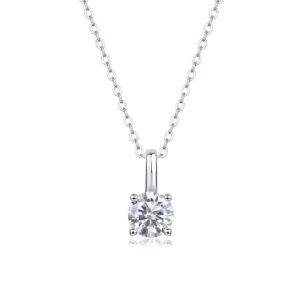 Moissanite Pendant Charm Necklaces Moissanite Diamond 925 Sterling Silver Fine Jewelry