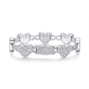 S925 Moissanite Cuban silver bracelet