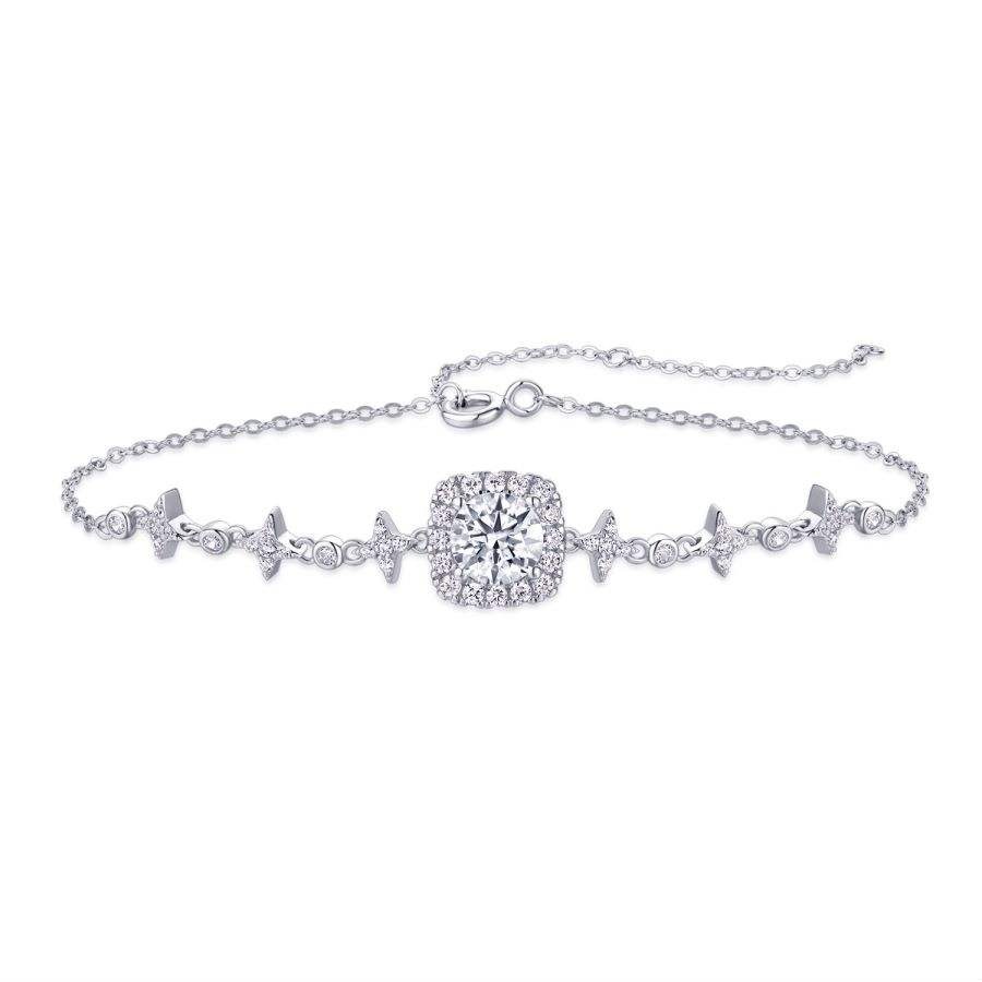 1 Carat Moissanite Tennis Necklace & Bracelet - 925 Silver, Lab Diamonds, GRA Certificate, Unisex