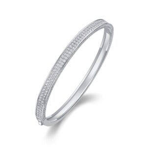 Moissanite High Quality White Gold Waterproof 925 Sterling Silver Halo Tennis Bracelet For women