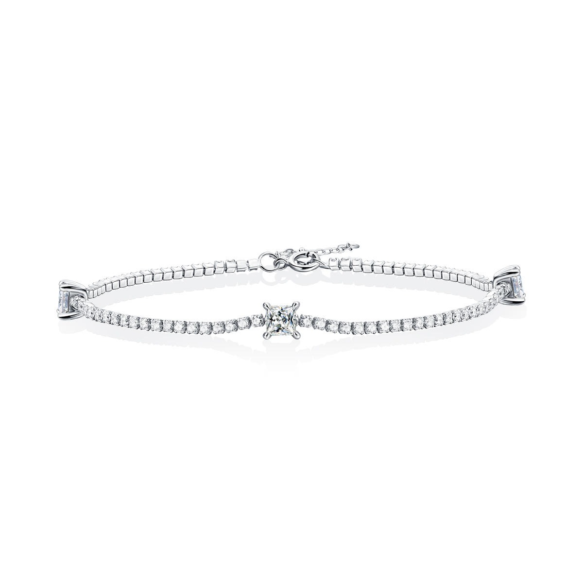 Fashionable S925 Sterling Silver Bracelet with Diamond Moissanite for Women Engagement Party Anniversary Jewelry - Image 2