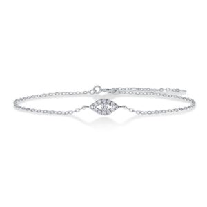 Sparkling Double Row High Quality Moissanite 925 Sterling Silver Bracelet with Adjustable Chain
