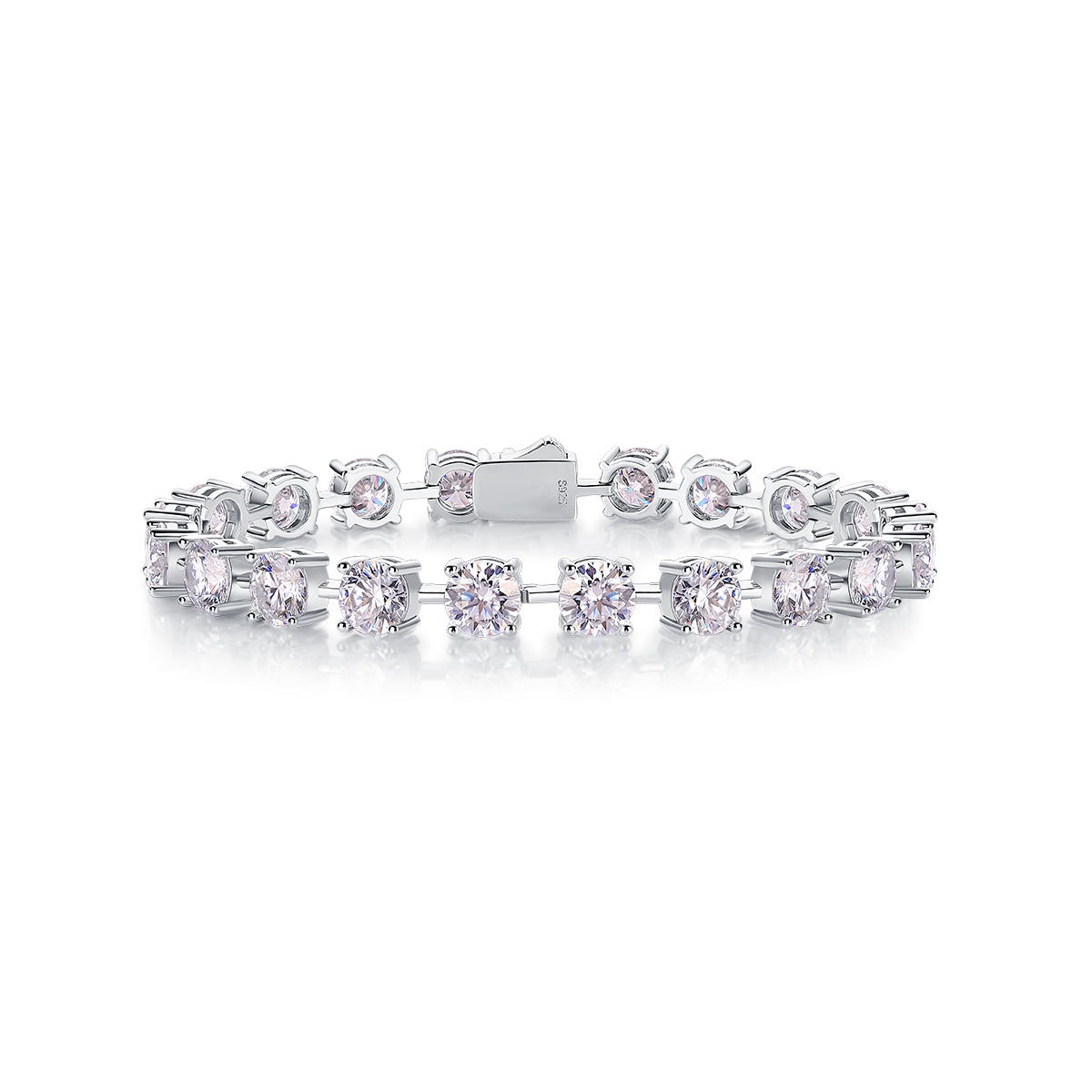 Moissanite Diamond Chain Tennis Bracelet 925 Sterling Silver for Women Fine Jewelry Bracelets & Bangles