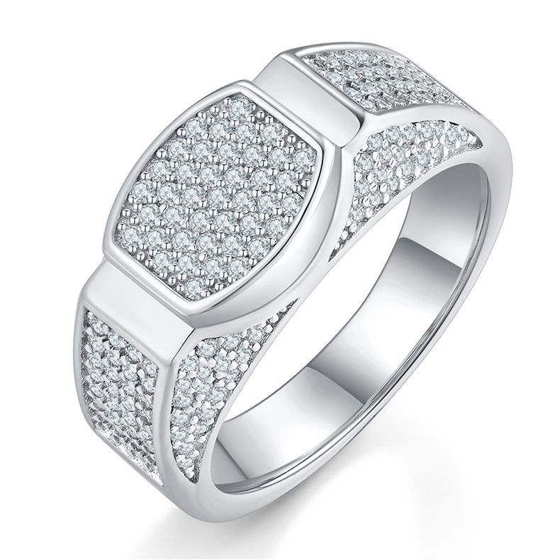 S925 Silver Moissanite Men's Ring for Engagement, Wedding Anniversary Everyday Wear - Image 2