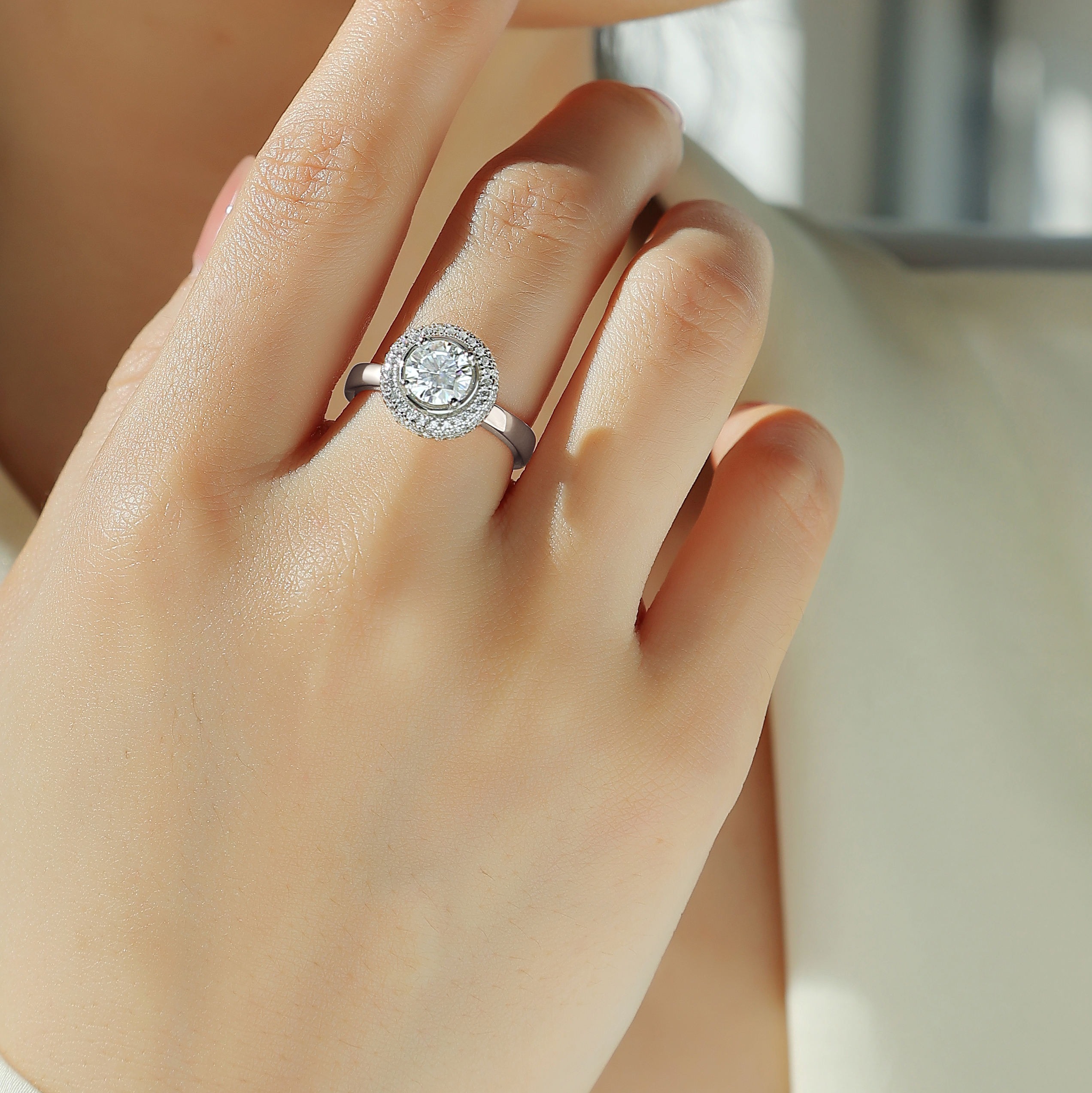 S925 sterling silver ring eggs moissanite engagement wedding ring for women - Image 6