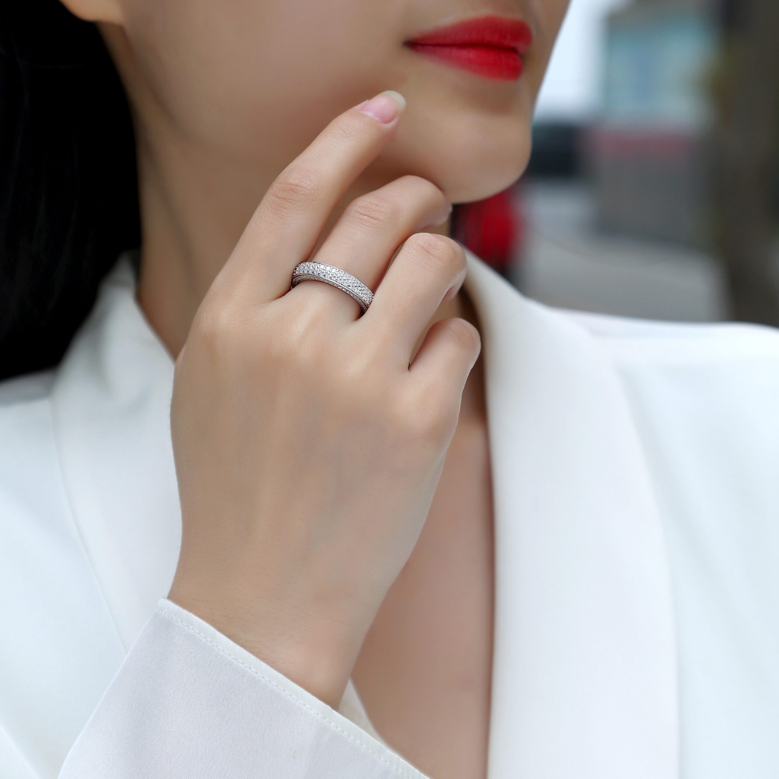 S925 sterling silver ring moissanite diamond wedding engagement ring for women fashion jewelry - Image 6