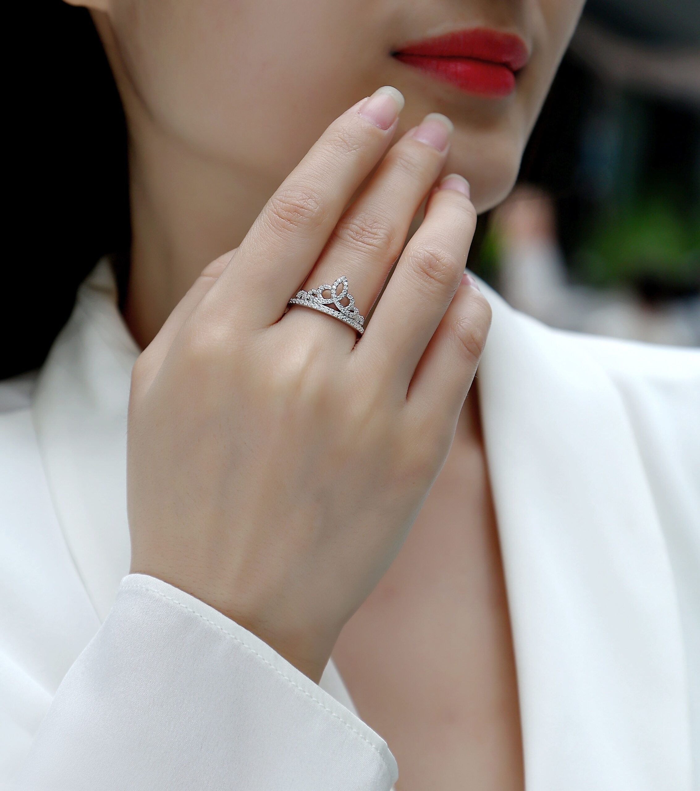 jewelry 925 sterling silver ring diamond moissanite love couple wedding engagement ring for women - Image 6