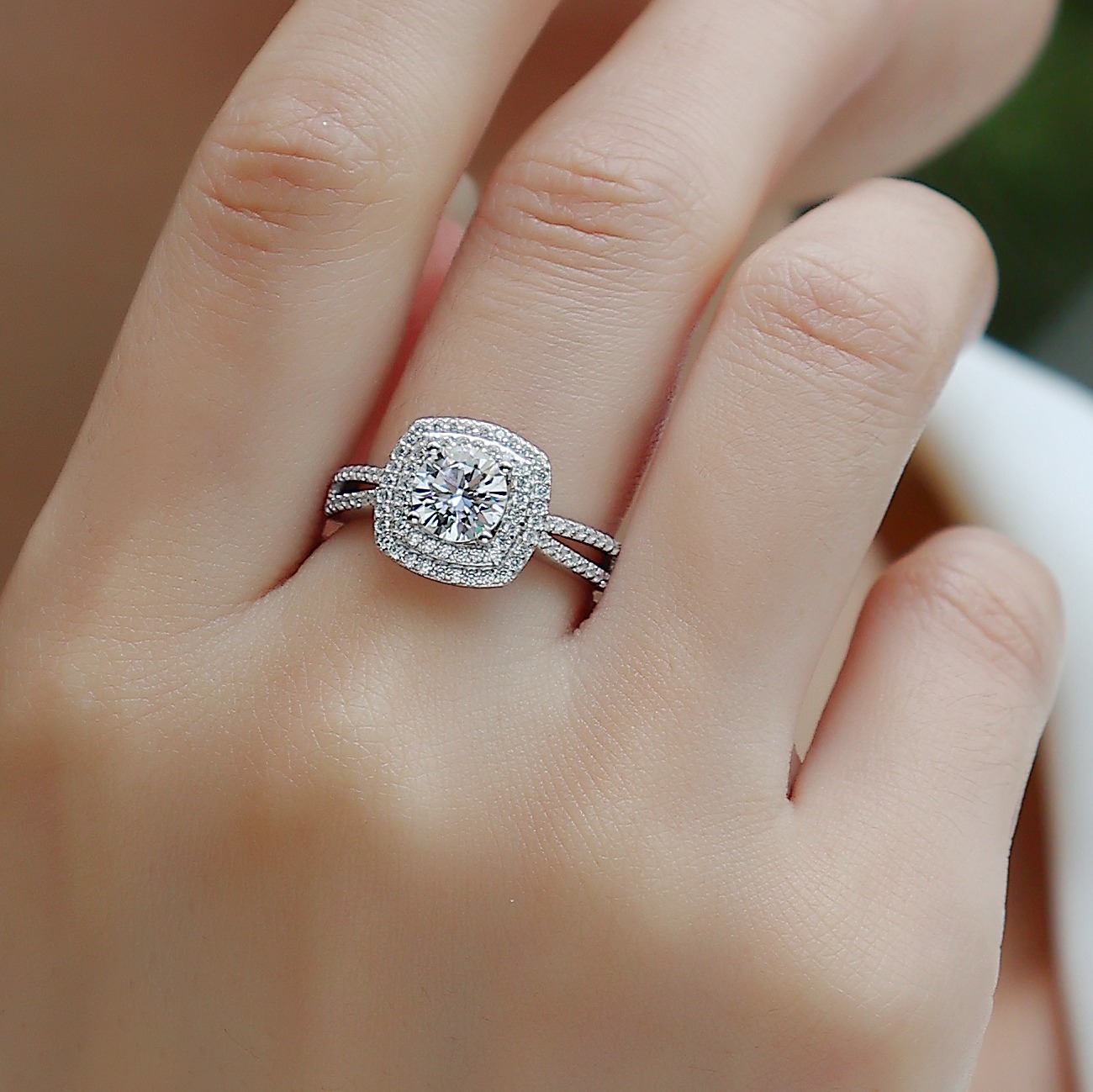 Jewelry Fashion 1 Carat Moissanite Ring 925 Sterling Silver Moissanite Jewelry - Image 6