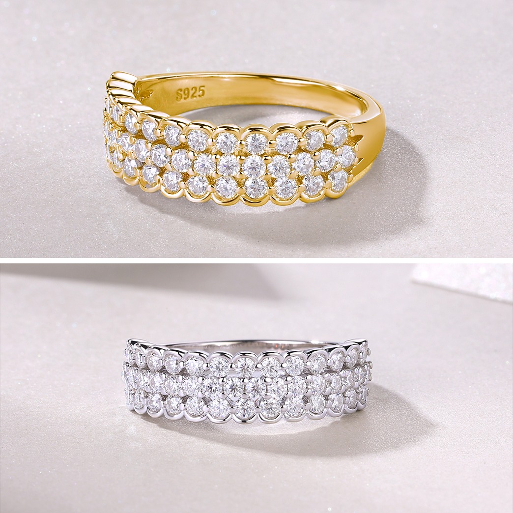 Jewelry 1ct S925 Sterling Silver Ring Female Inlaid Oval Moissanite Diamond Wedding Ring - Image 5