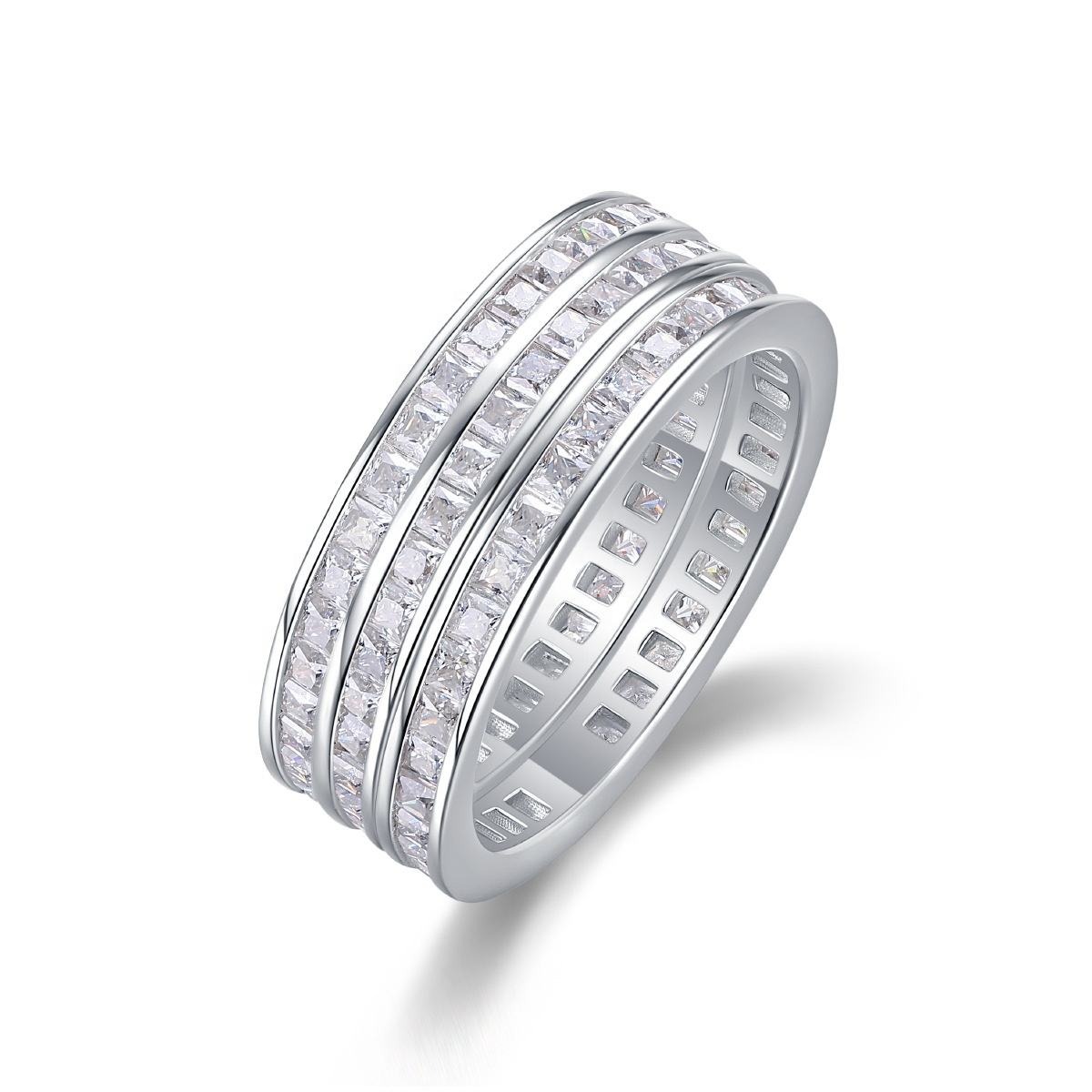 S925 Silver Wanton Growth Ring Mossan Stone Set Ring For Men And Women Wedding Ring - Image 3