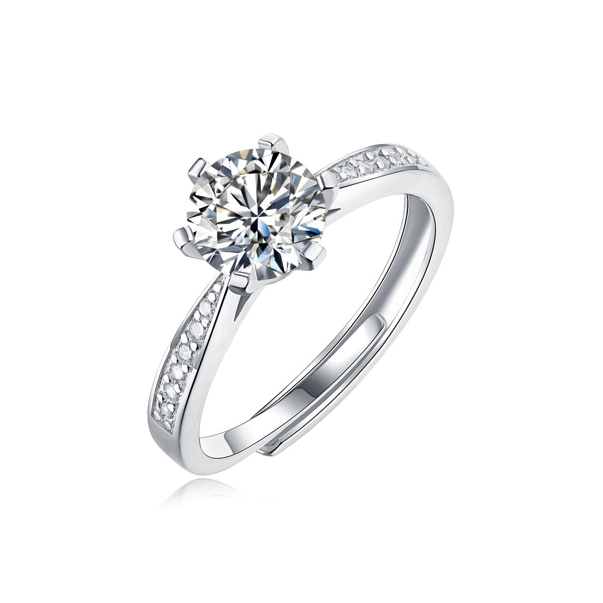 Women Mossinate Diamond Jewelry 925 Sterling Silver Ring 0.5ct Carat Diamond Moissanite Ring - Image 2