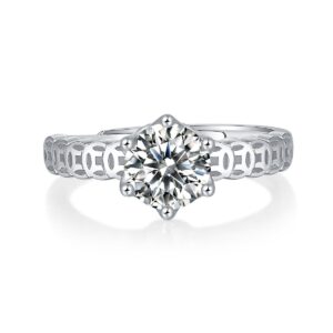 Moissanite Jewelry 1 Ct Real S925 Sterling Silver Ring Market Diamond Engagement Wedding Rings For Women